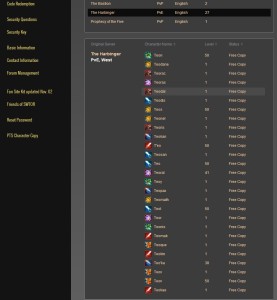 PTS character copy for more than 12 toons