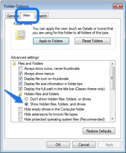 Folder options dialog