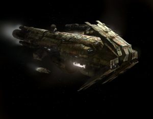 Early concept art of the Outlander's personal starship, The Gravestone!